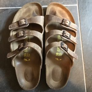 Birkenstock Florida Oiled Leather Tobacco Brown